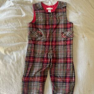 The Beaufort Bonnet Company Red and Gray Plaid Overalls